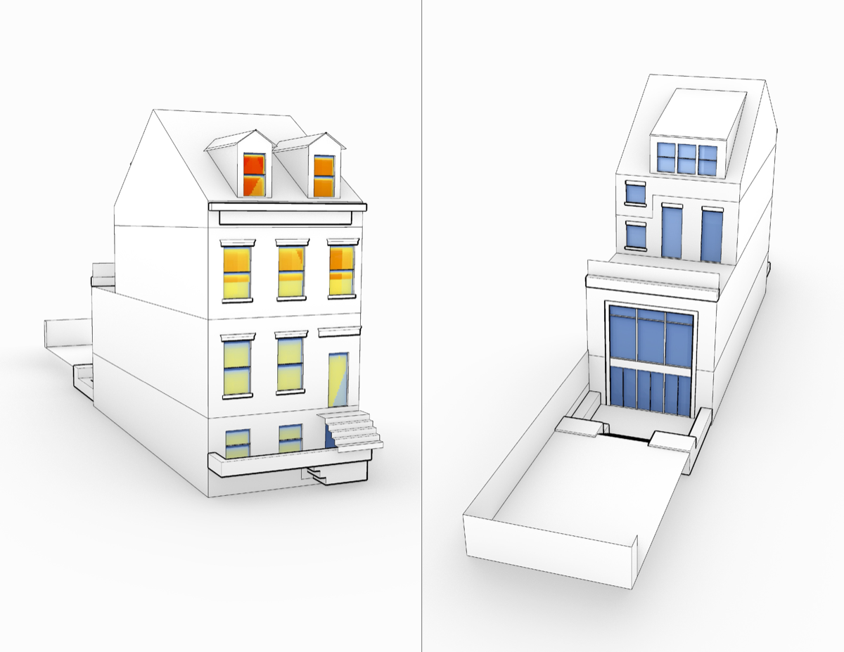 Winter solar radiation study on the modeled windows.